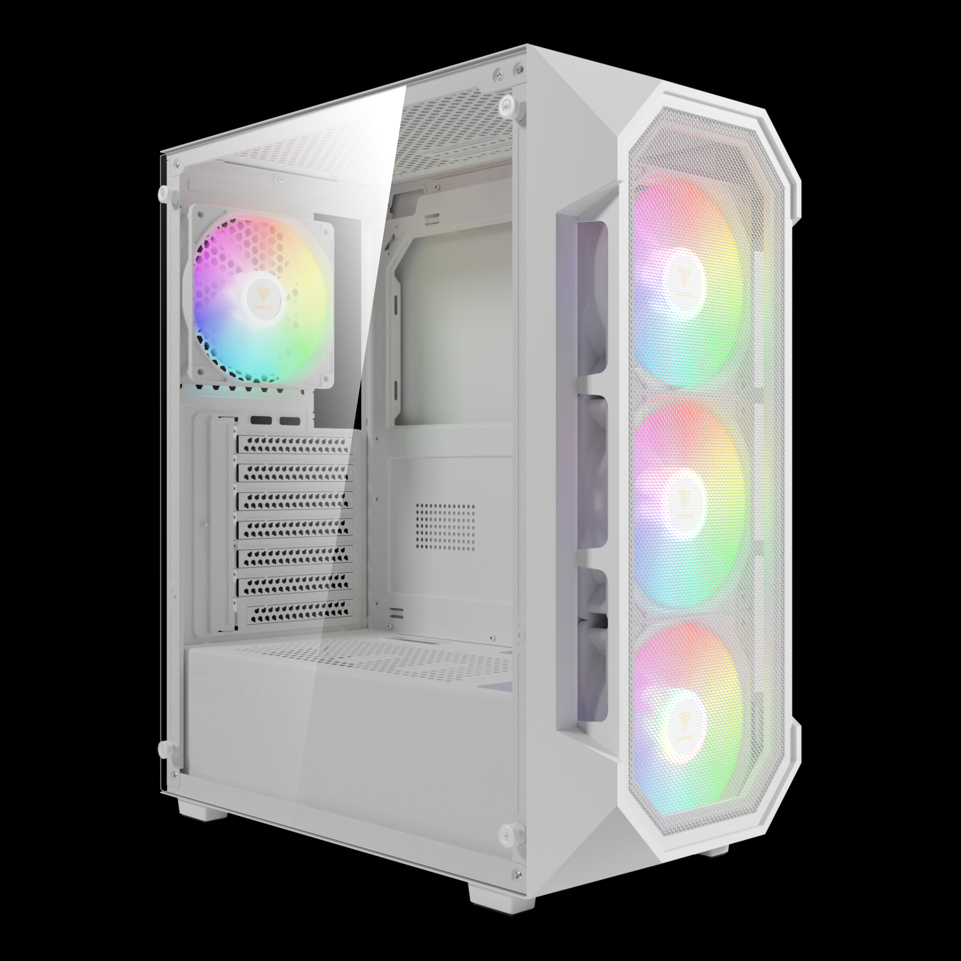 GAMDIAS AURA GC1 ELITE ARGB Mid Tower Gaming Case - White GAMDIAS AURA GC1 ELITE ARGB Mid Tower Gaming Case - White